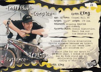 2000 Press Pass Rage Extreme Sports #28 Keith King Back